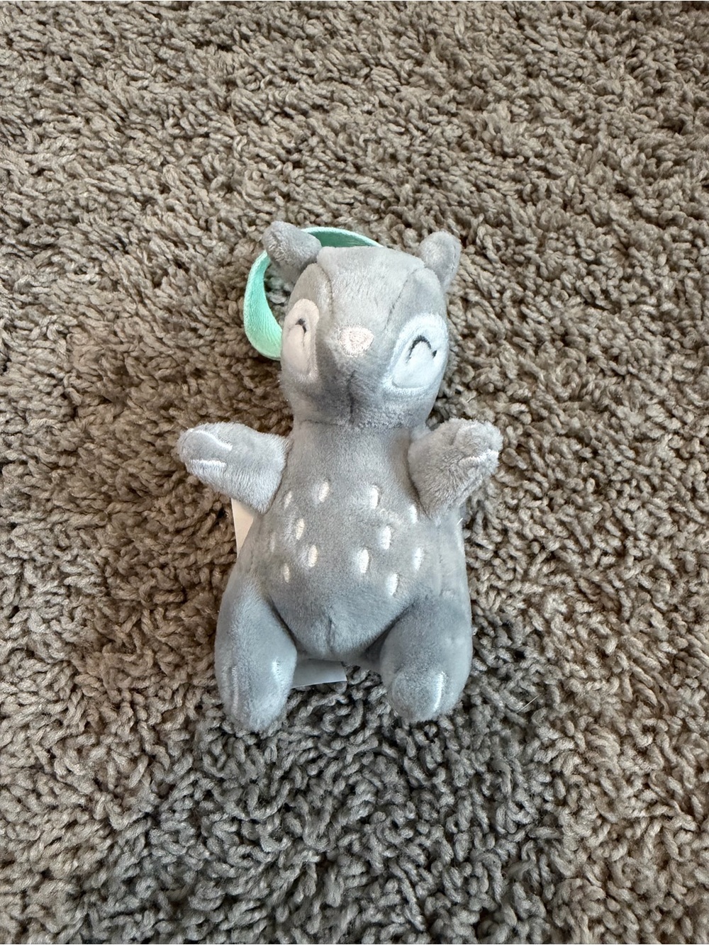 Gray Plush Squirrel Baby Wristlet